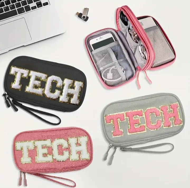 1PC Travel Electronic Accessories, Portable Data Cable Organizer, Double Layer Charger USB Packing Storage Pouch & Bag